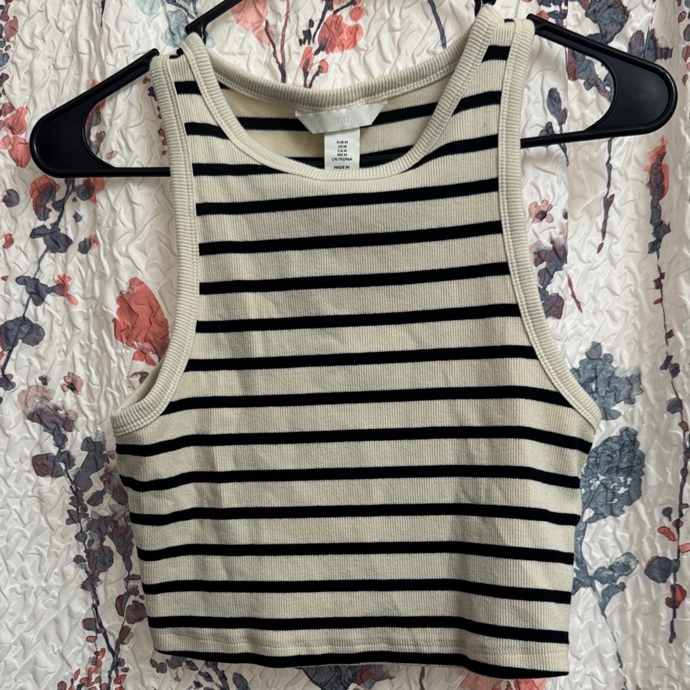 H&M Striped Black and White Tank Top